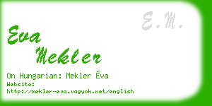 eva mekler business card
