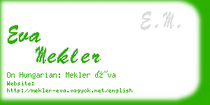 eva mekler business card